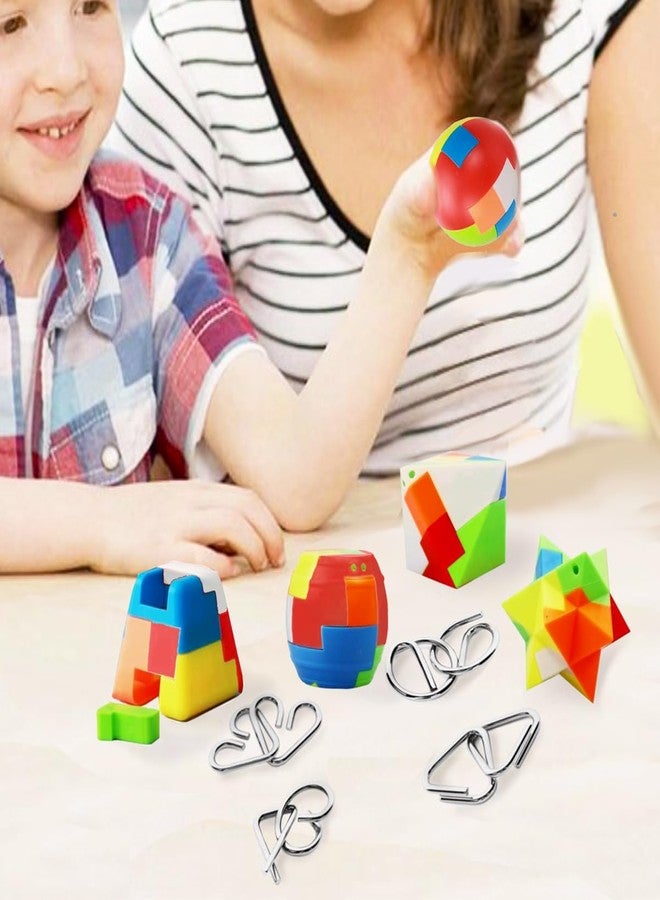 Yowlieu 16 Pack Brain Teasers Puzzles for Kids & Adults, Brain Teasers Metal IQ Toys Puzzle Mind Game 3D Coil Cast Wire Unlock Interlock Magic Ball Puzzles for Teenagers - Image 5